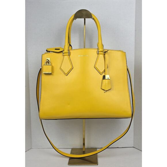 Michael Kors Collection Yellow Casey Satchel Shoulder Bag - Picture 1 of 11